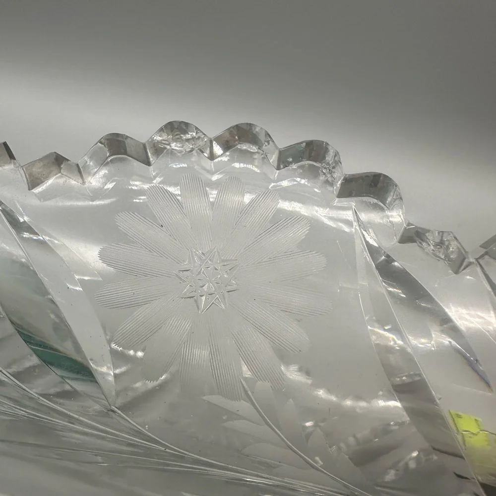 Intricate Clear Glass Serving Dish